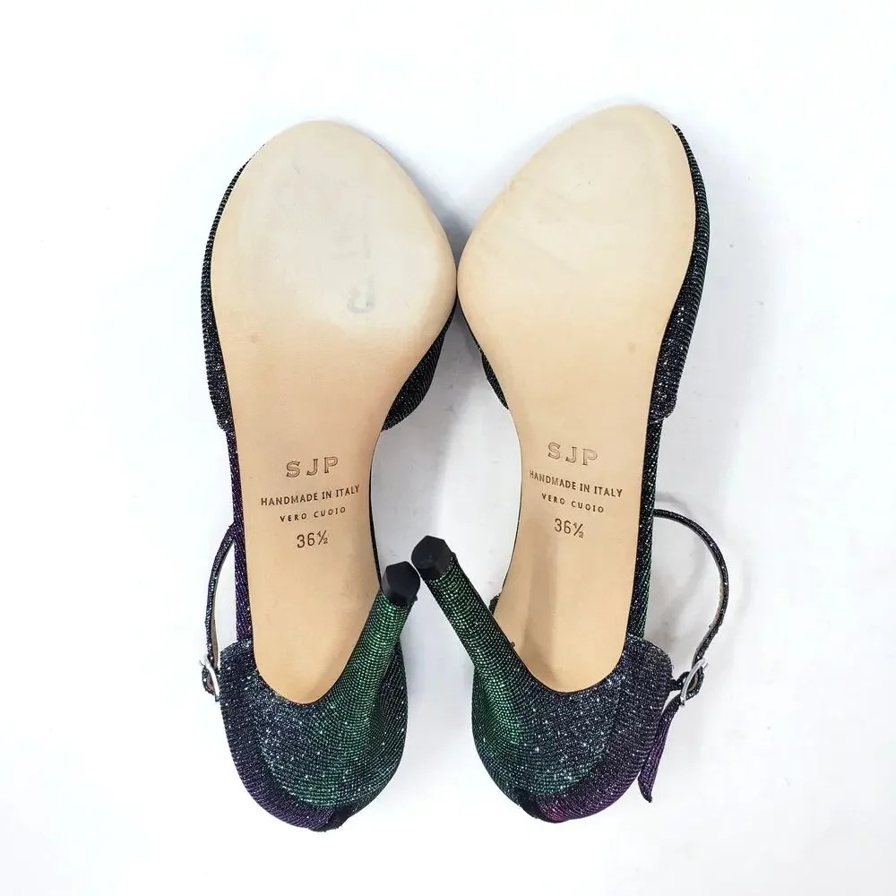 SJP by Sarah Jessica Parker Ursula Iridescent Glitter D'Orsay Pump Size 36.5